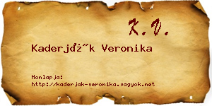 Kaderják Veronika névjegykártya