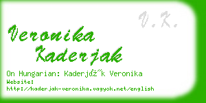 veronika kaderjak business card